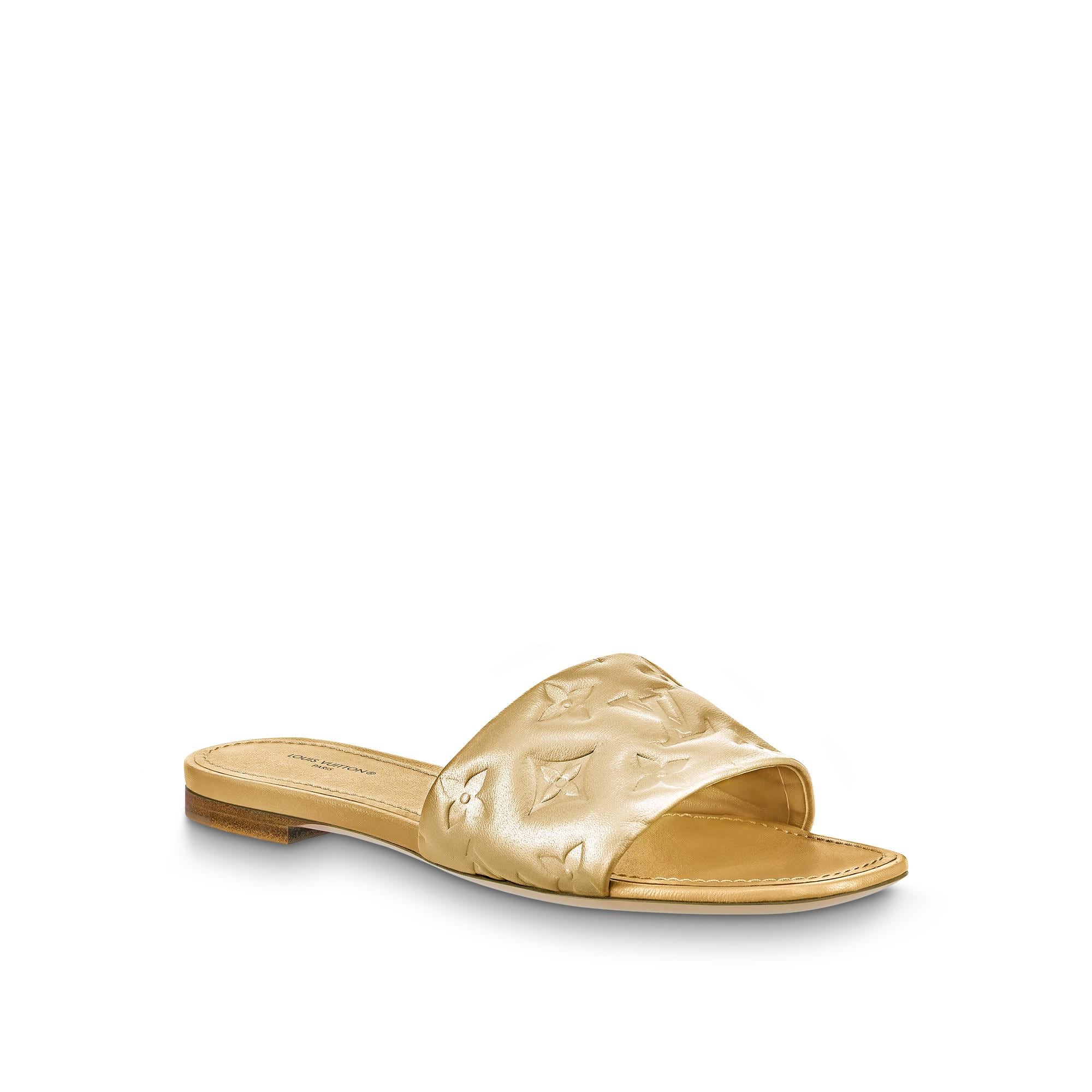 Gold hot sale mule flats